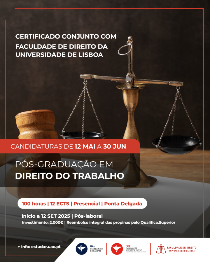 Abertas as candidaturas à pós-graduação em Direito do Trabalho 