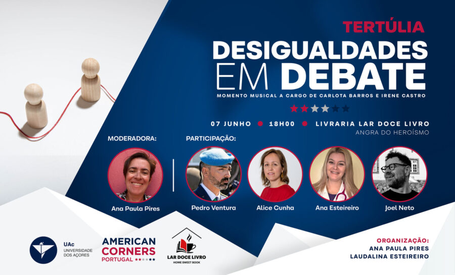 Tertúlia “Desigualdades em debate” na Livraria Lar Doce Livro, Angra do Heroísmo, organizada pelo American Corner da UAc 