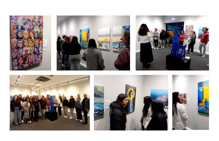 Estudantes de Educação Básica visitam exposição que une pintura e poesia 